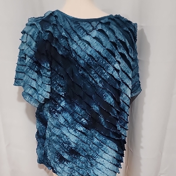 Notations Blue Textured Blouse - Picture 4 of 4